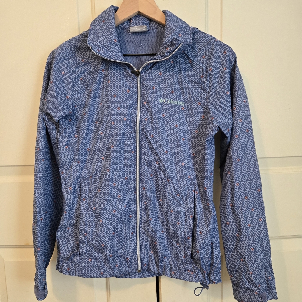 Columbia Blue and Red Windbreaker Jacket